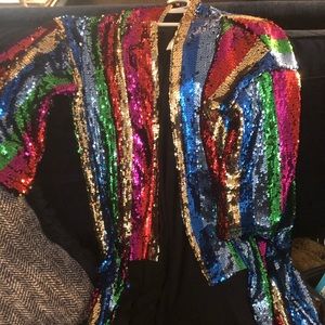long sequin cardigan